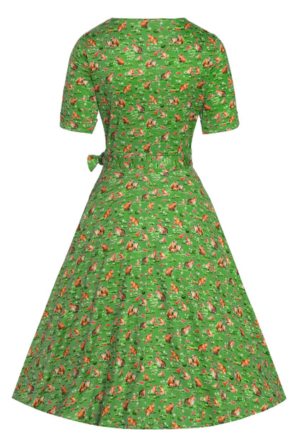 Matilda Capybara Green Wrap Dress