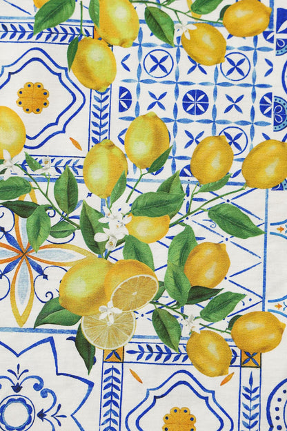 Ophelia Mediterranean Lemon Midi Dress