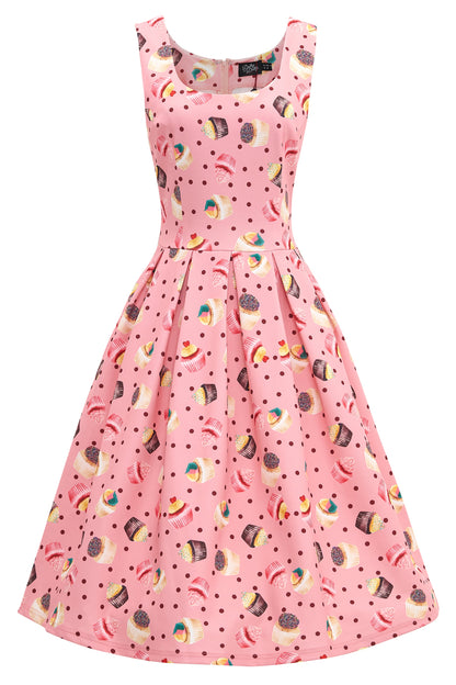 Amanda Pink Cupcake Swing Dress