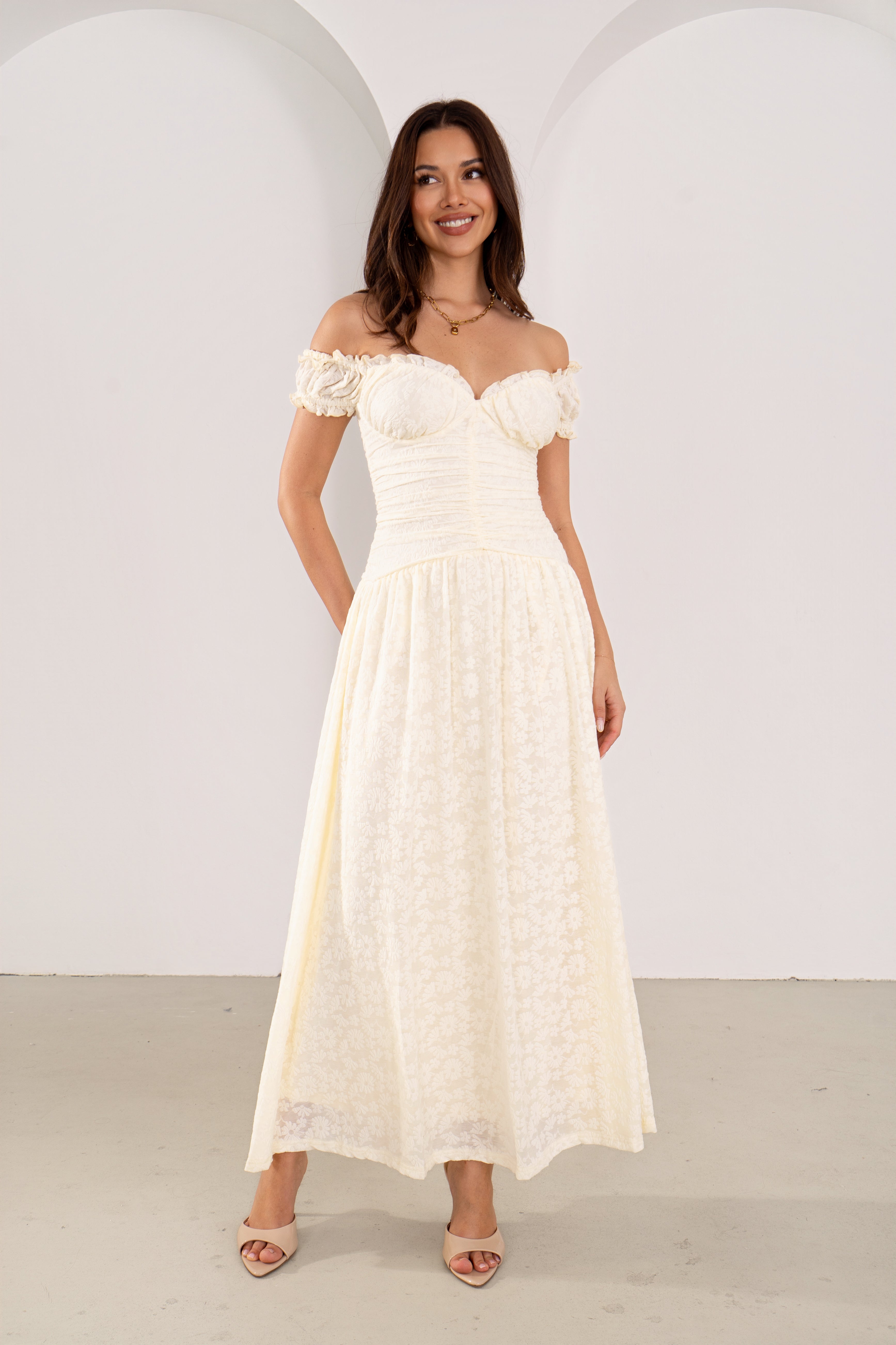 Xanthe Yellow Floral Midi Dress