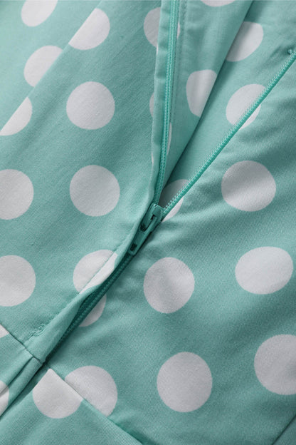 Lily Sage Polka Dot Off Shoulder Dress