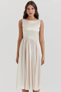 vintage cream midi dress