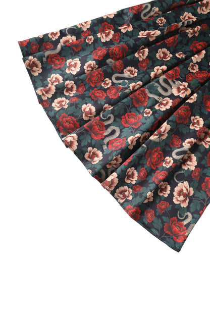 Amanda Rockabilly Rose & Snake Print Dress