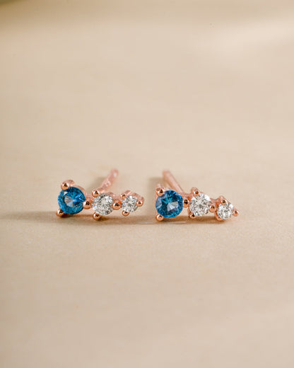 Aqua & Diamond Ear Climber