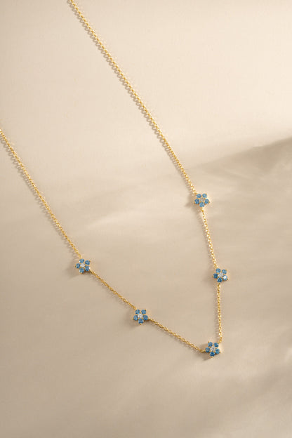 Aqua Flower Necklace