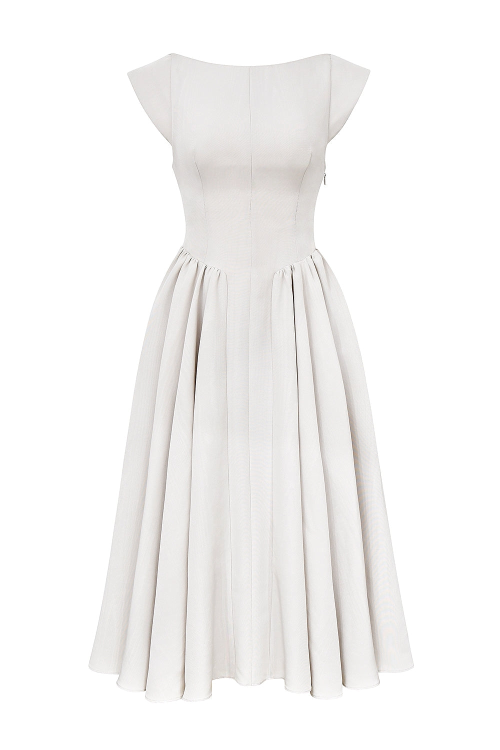 french dove moire satin backless midi dress