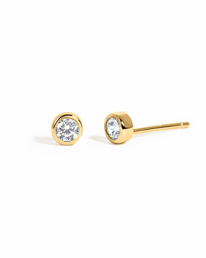 Bezel Stud Earrings