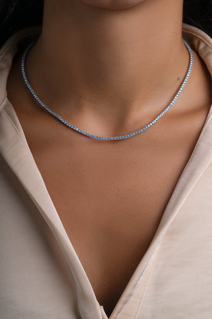 Aquamarine Tennis Necklace