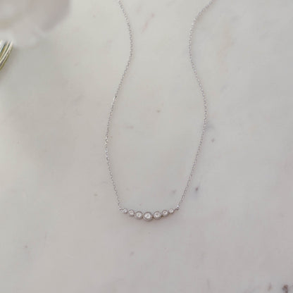 Bezeled Gradient Bar Necklace