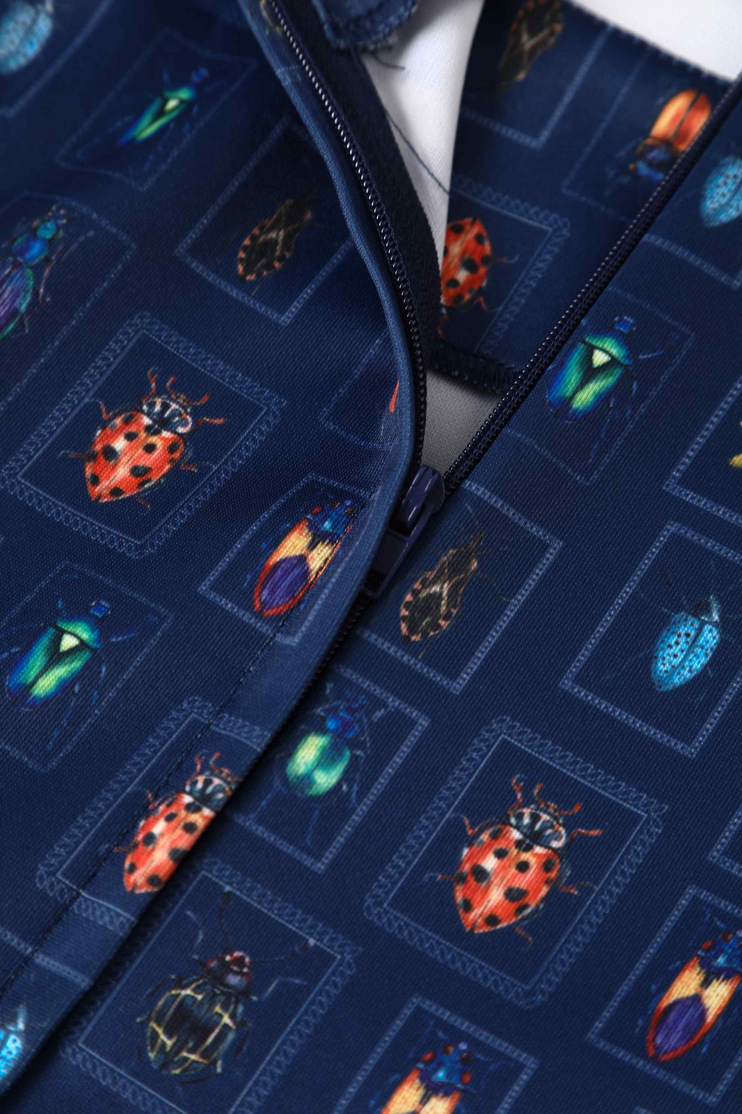 Amanda Navy Blue Bug Swing Dress