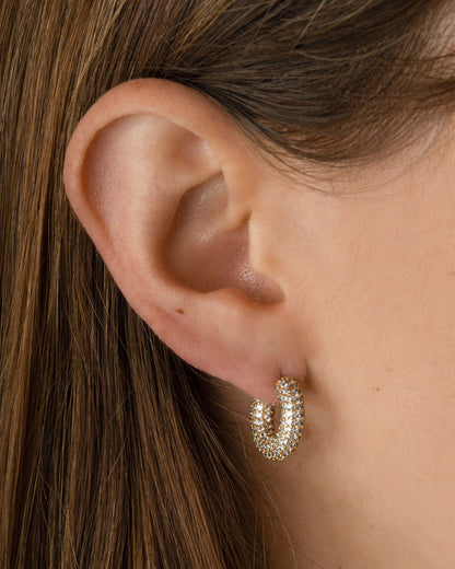 Chunky Pavé Hoop Earrings