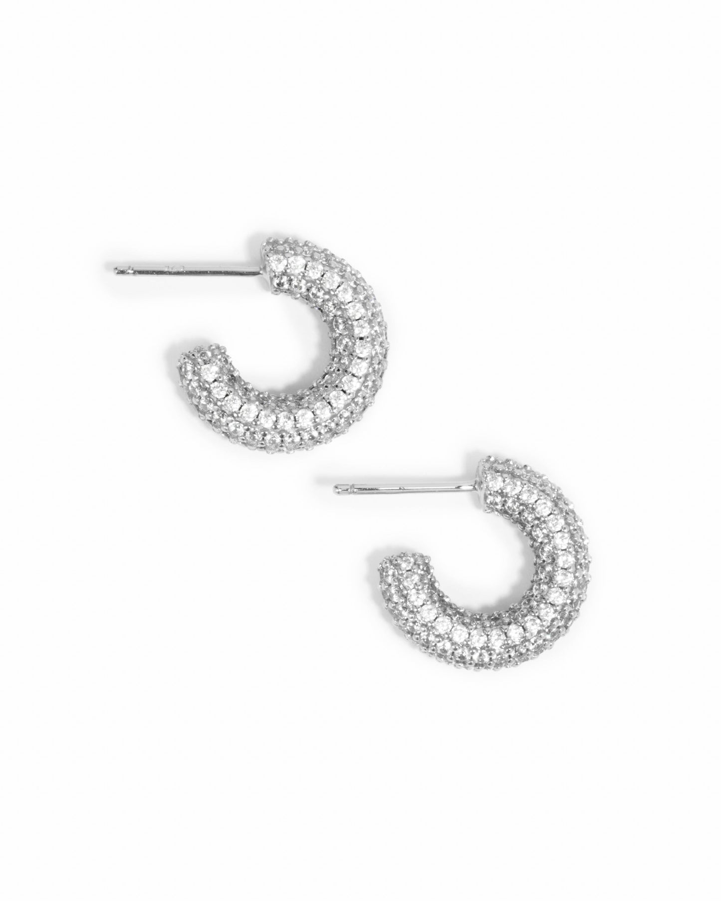 Chunky Pavé Hoop Earrings