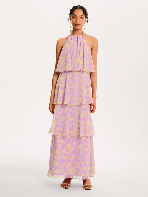 Cleo Floral Dress in Lilac Floral