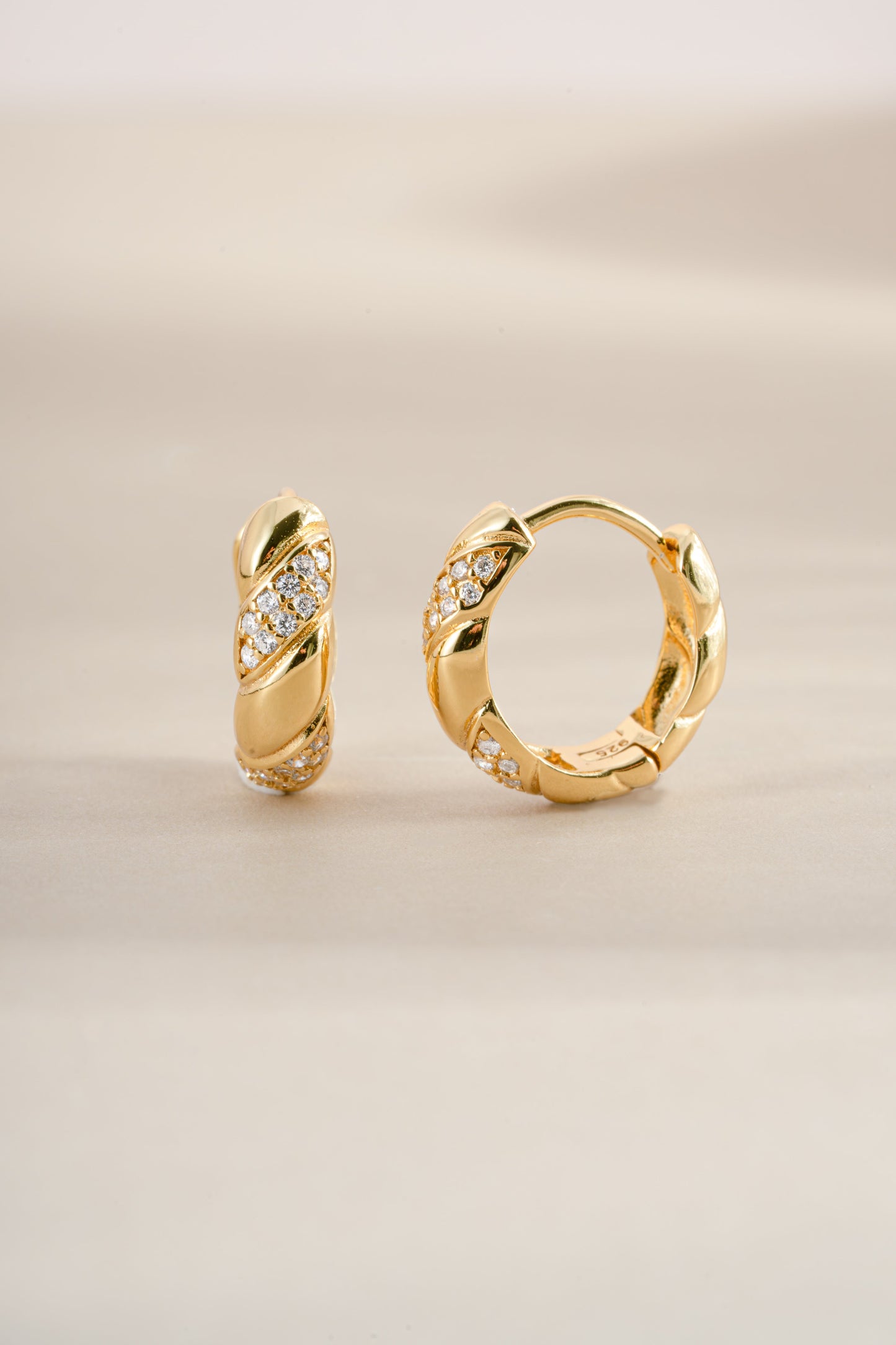 Studded Croissant Hoops