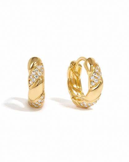 Studded Croissant Hoops