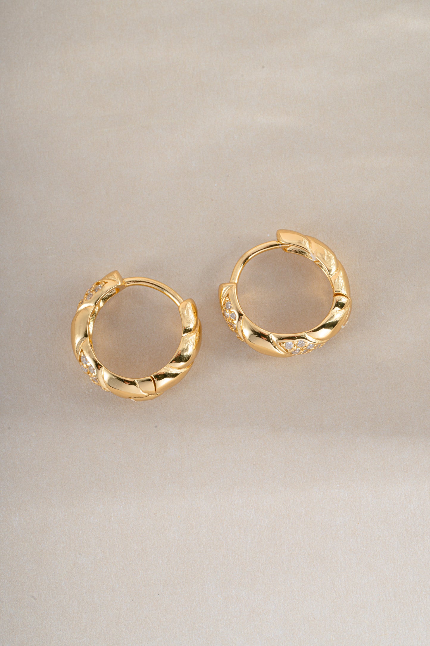 Studded Croissant Hoops
