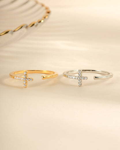 Cross Open Cuff Ring