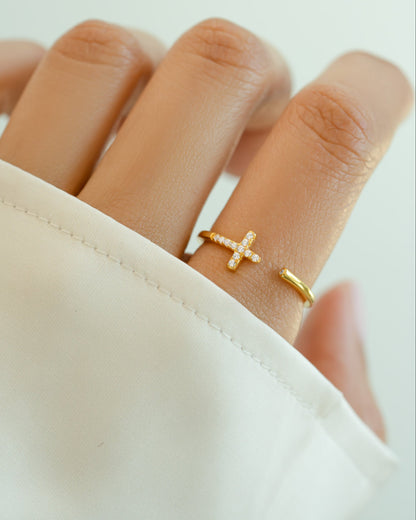 Cross Open Cuff Ring