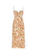Maya Tan Zebra Print Midi Dress