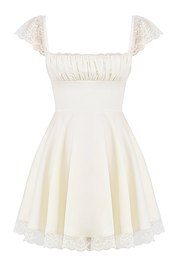 ivory a-line mini dress