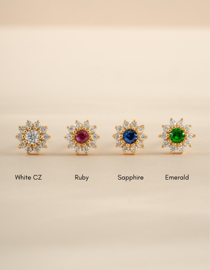 CZ Dainty Flower Studs
