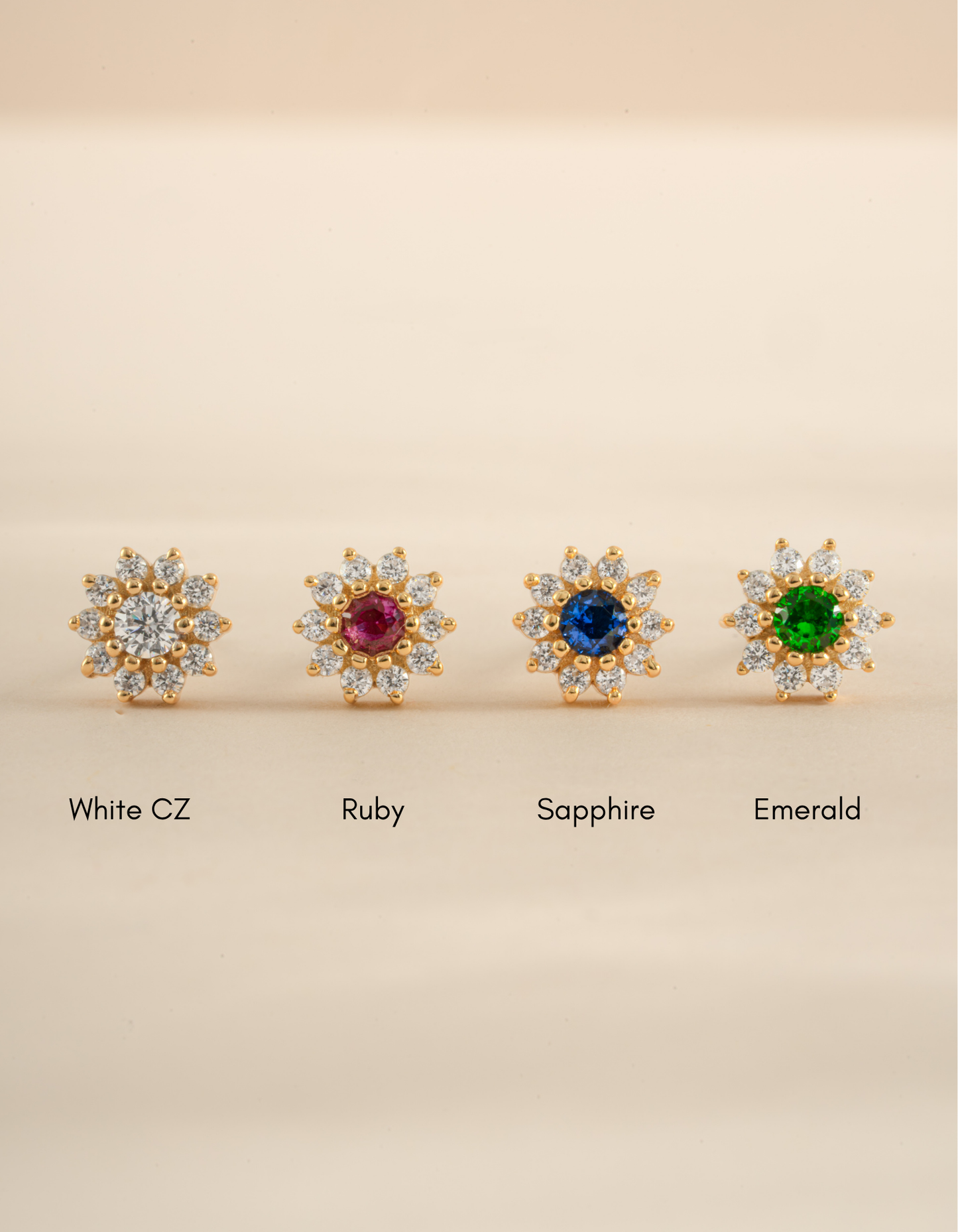 Sapphire Dainty Flower Studs