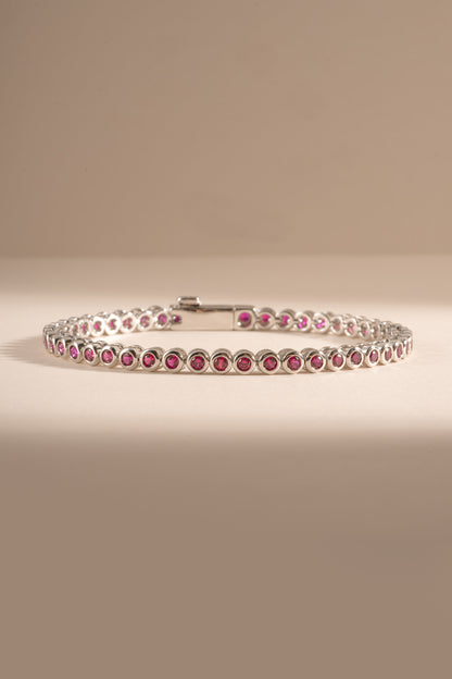 Ruby Bezel Tennis Bracelet