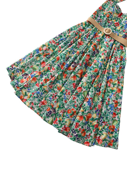 Daisy Mediterranean Fruit Halter Dress