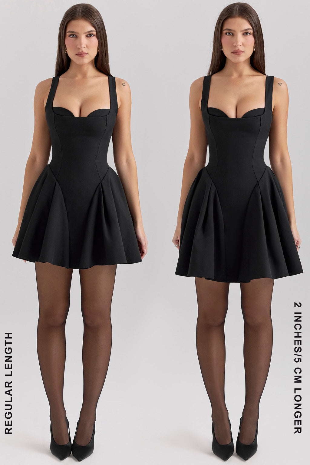 black twill mini dress