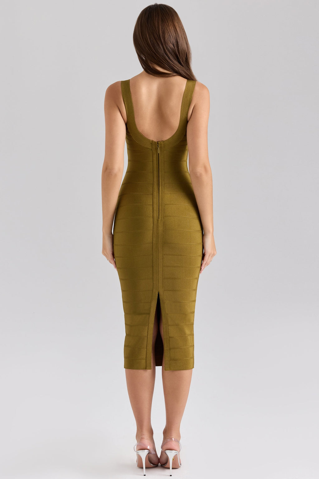olive midi bandage dress