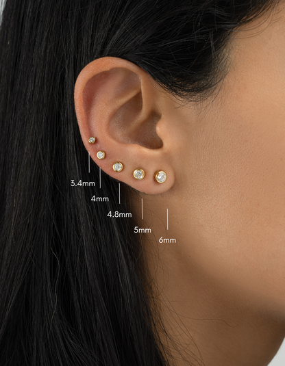 Bezel Stud Earrings