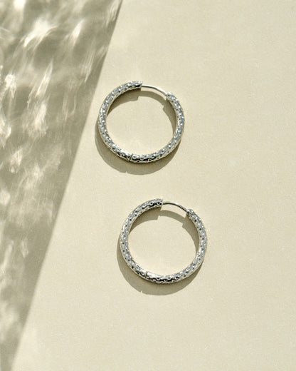 Violet Textured Hoops