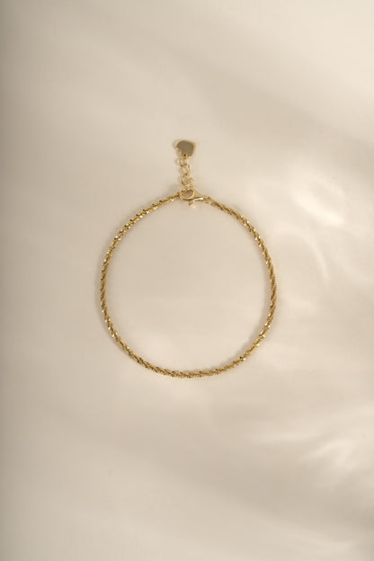 Diamond Cut Rope Chain Bracelet