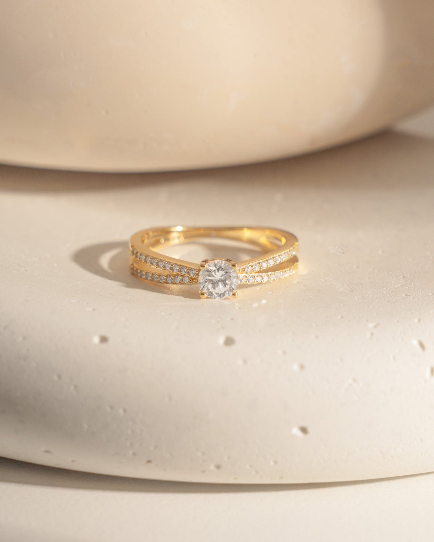 Double Shank Diamond Ring