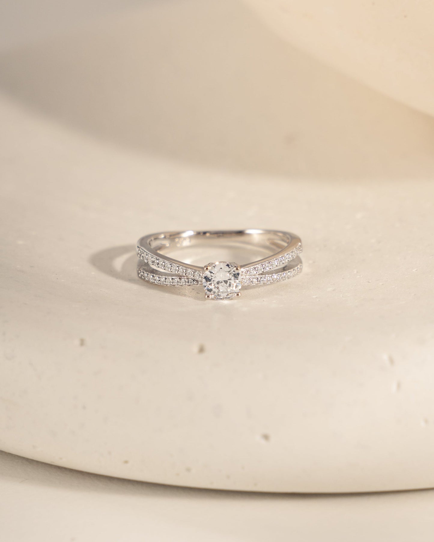 Double Shank Diamond Ring