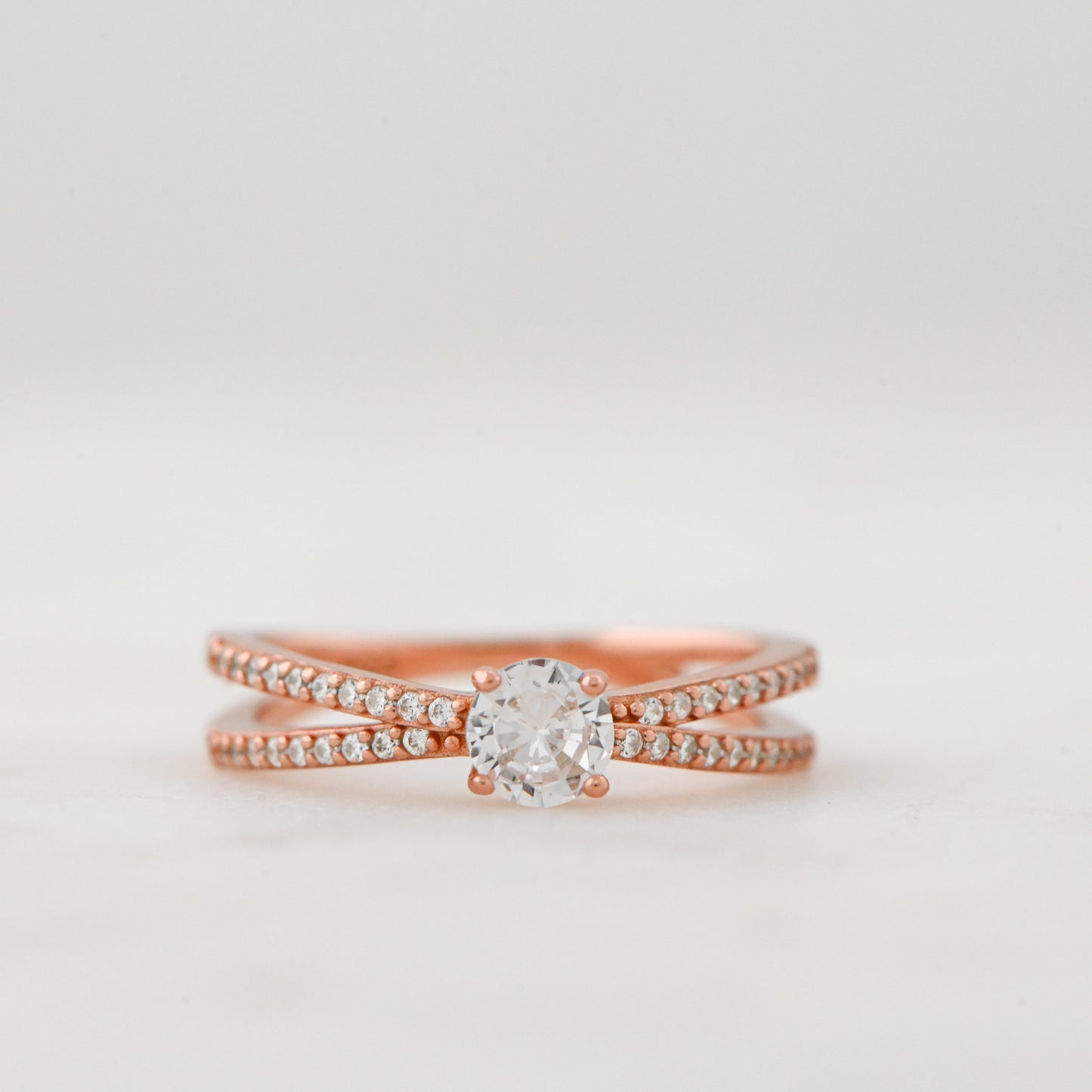 Double Shank Diamond Ring