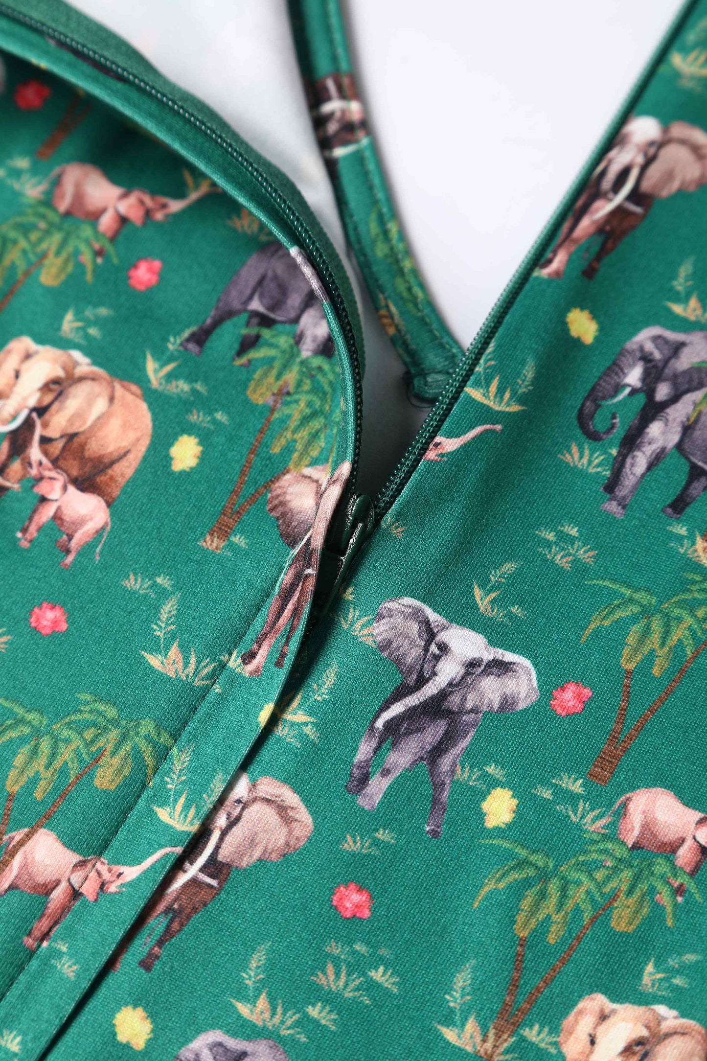 Billie Green Elephant Flared Dress