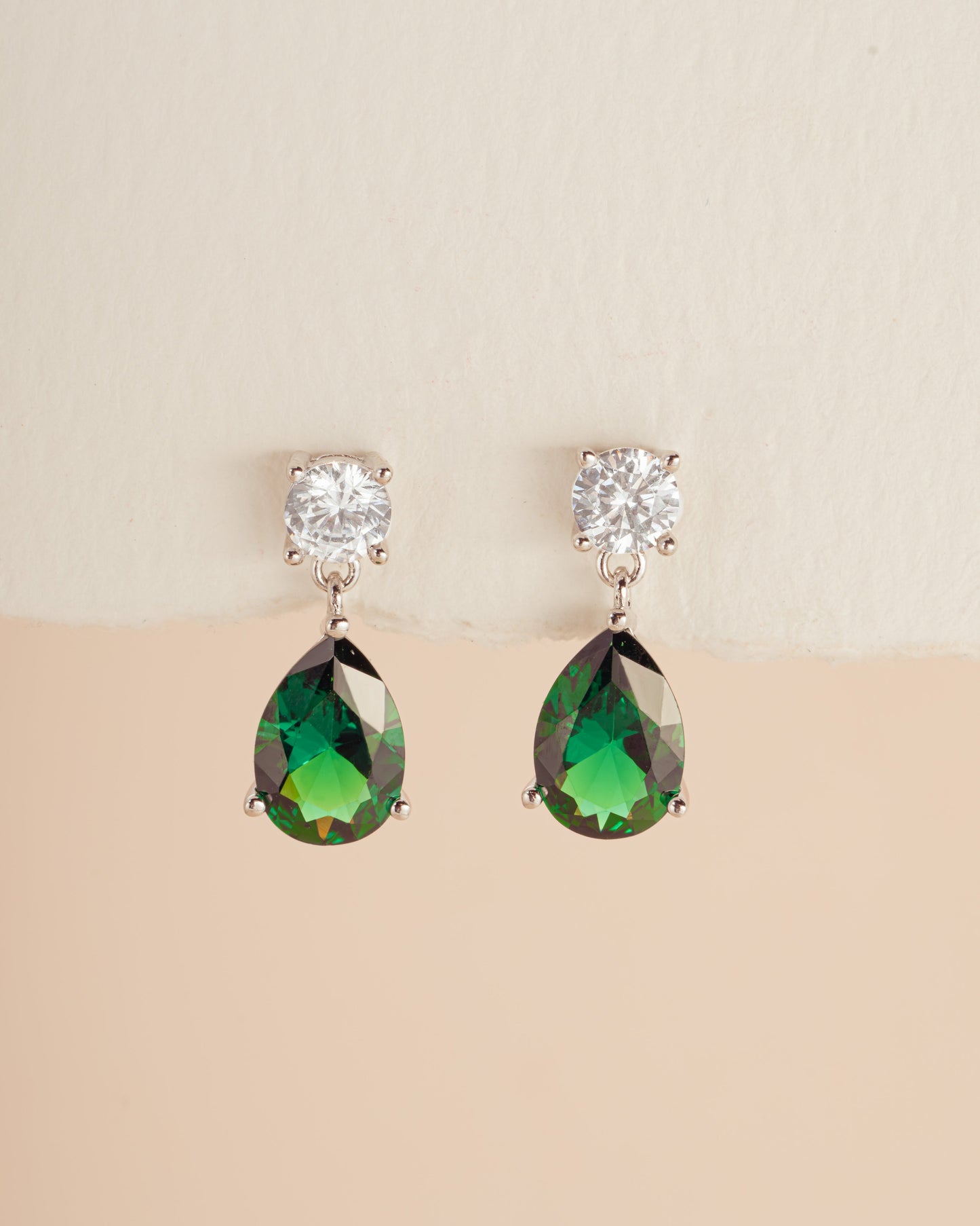 Camille Emerald Pear Drop Earrings