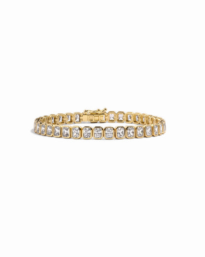 Emerald-Cut Bezel Tennis Bracelet