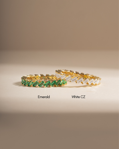 Slanted Emerald Baguette Ring