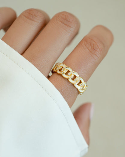 White Enamel Chain Ring