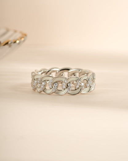 White Enamel Chain Ring