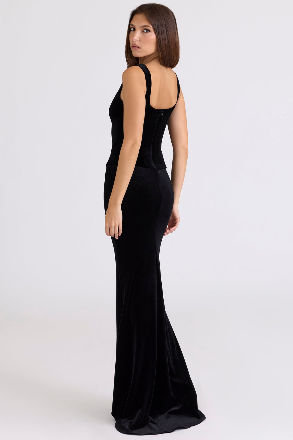 black velvet hourglass maxi dress - limited edition