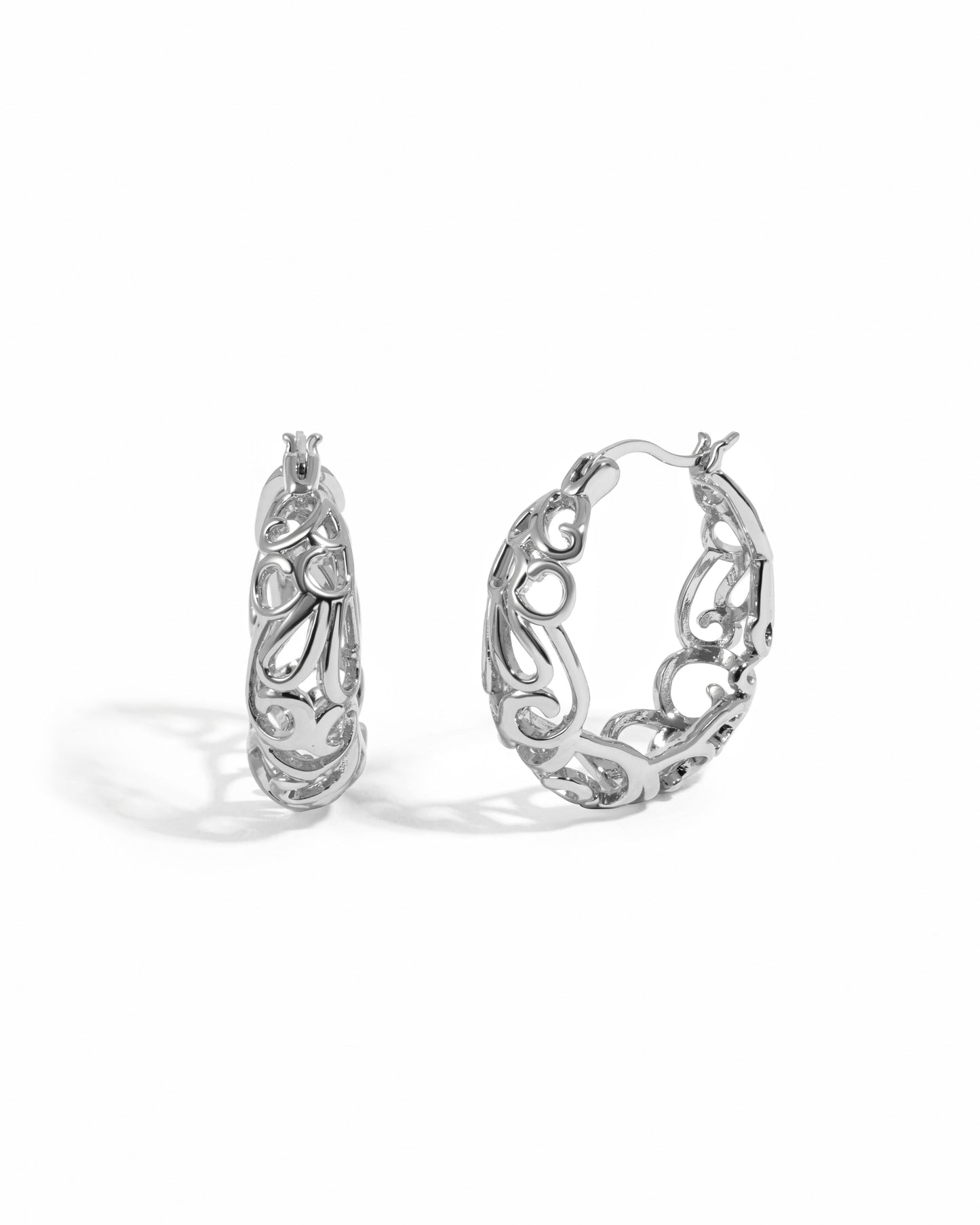 Filigree Tapered Hoops