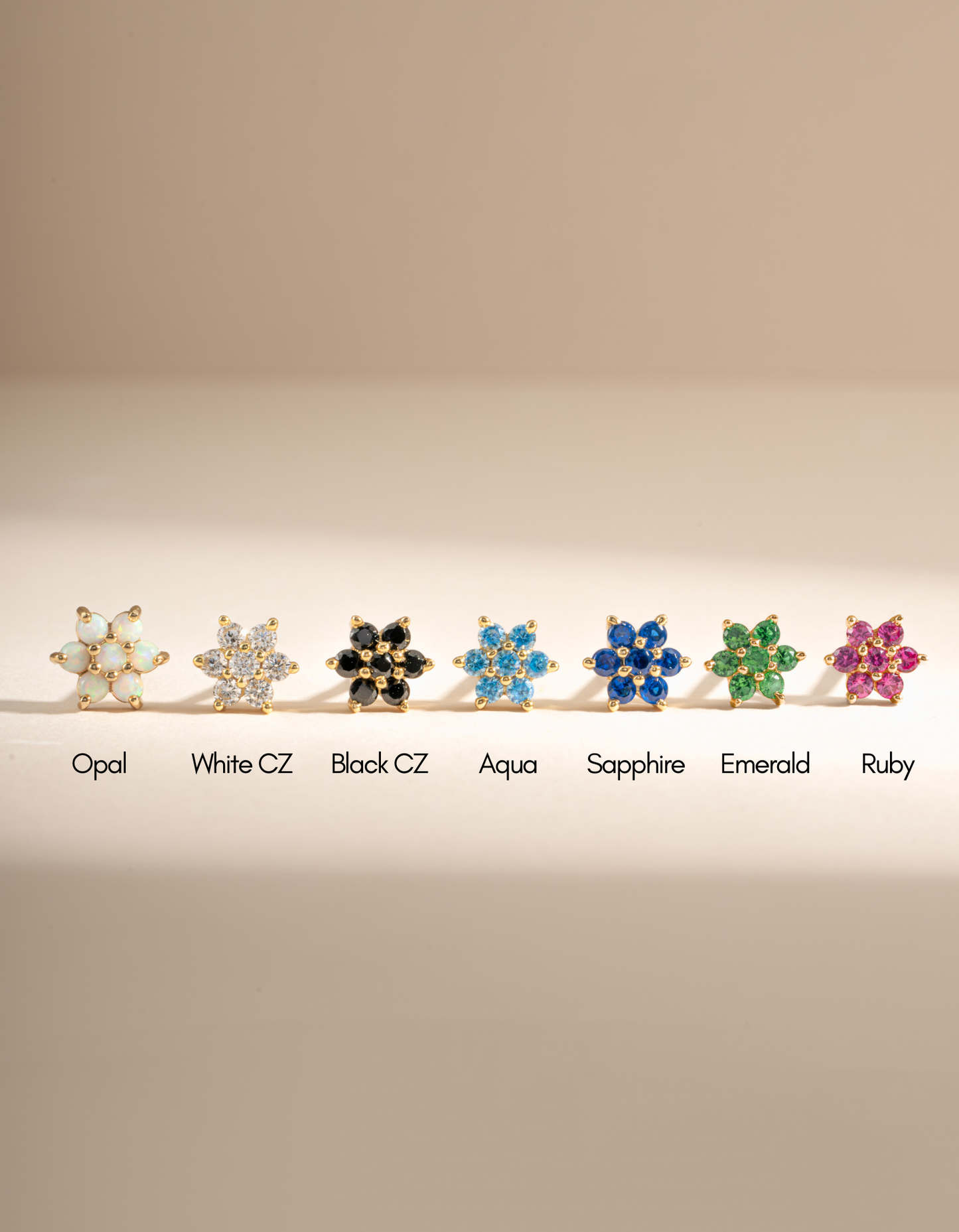 Emerald Flower Studs