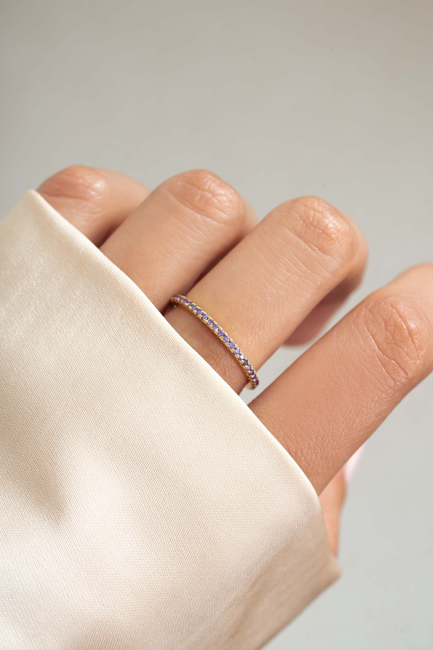Amethyst Birthstone Eternity Ring