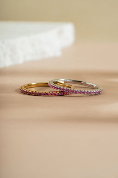 Rose Birthstone Eternity Ring
