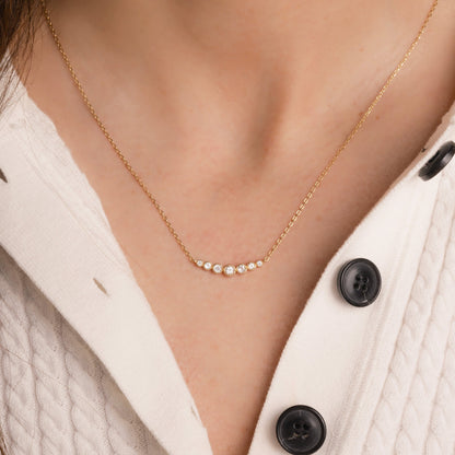 Bezeled Gradient Bar Necklace