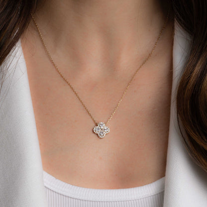 Pear Four Leaf Clover Necklace