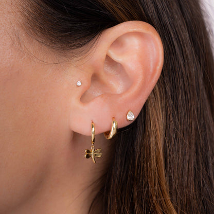 Dragonfly Huggie Hoops